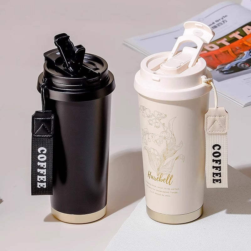 Floral Insulated Tumbler with Straw