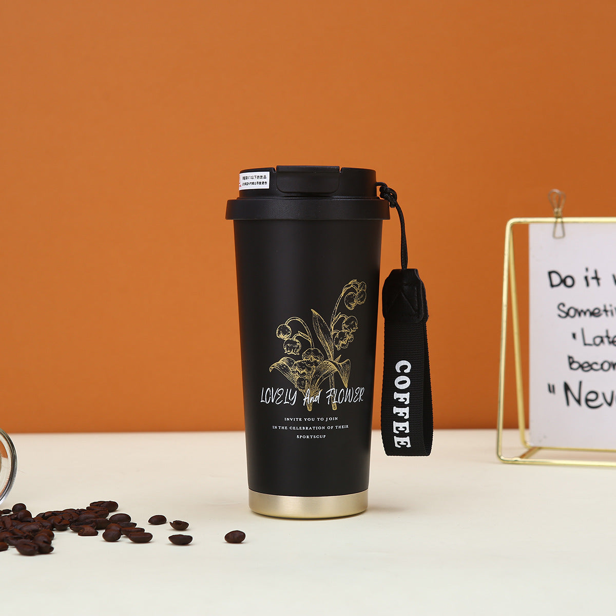 Floral Insulated Tumbler with Straw