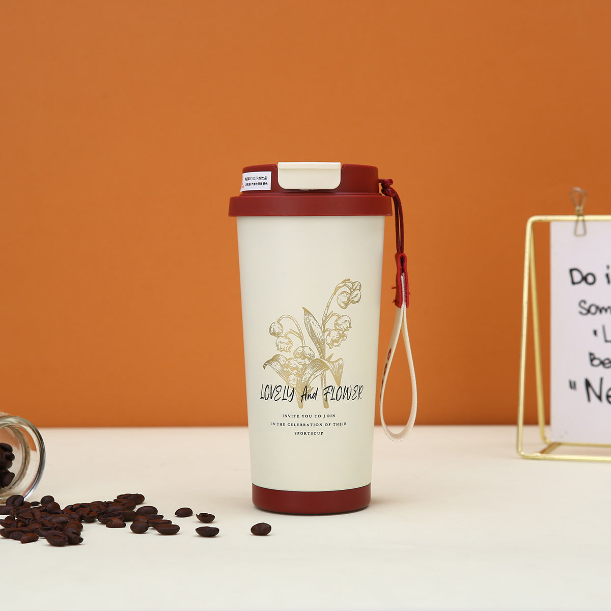 Floral Insulated Tumbler with Straw