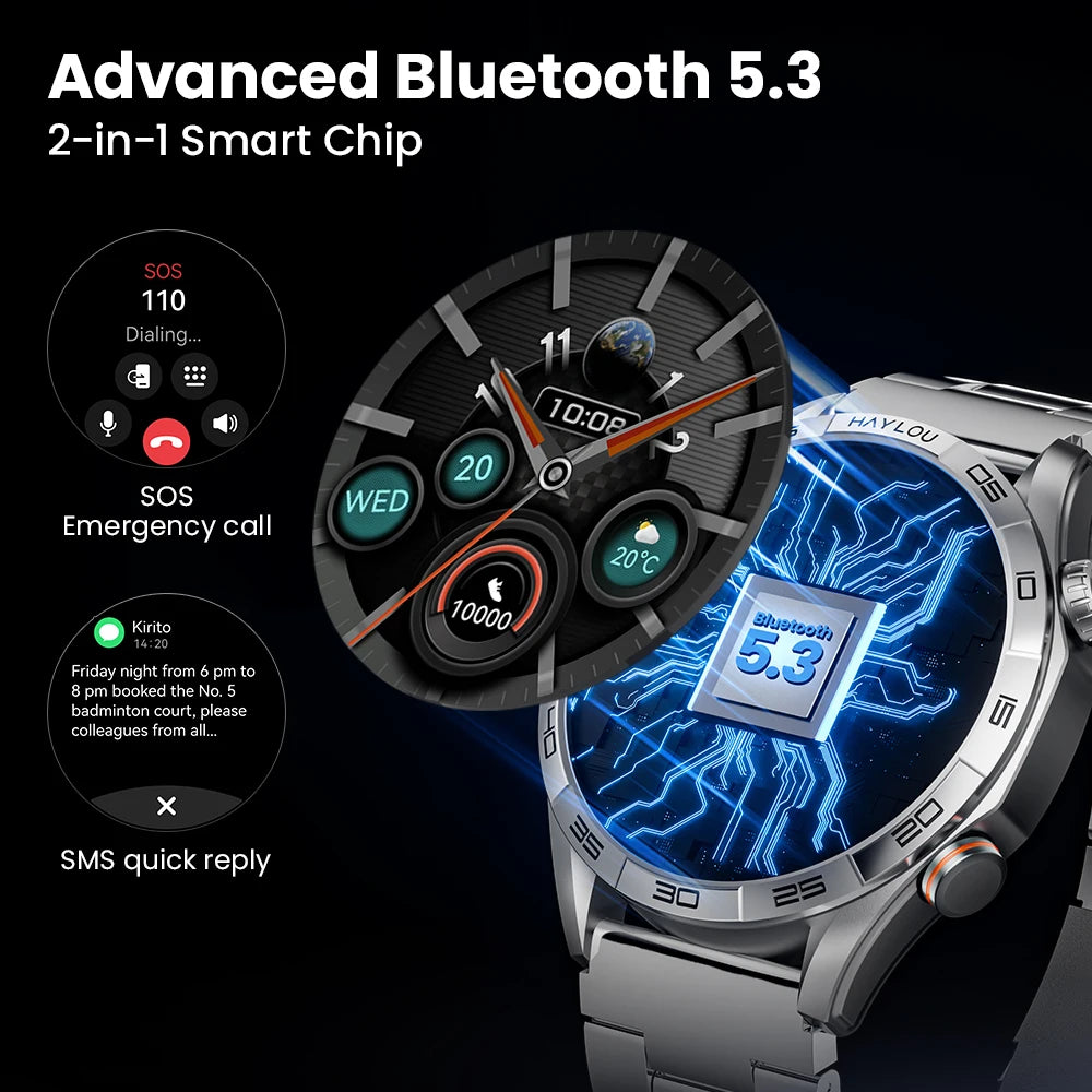 AMOLED Bluetooth Calling Smartwatch – 24H Health & Sports