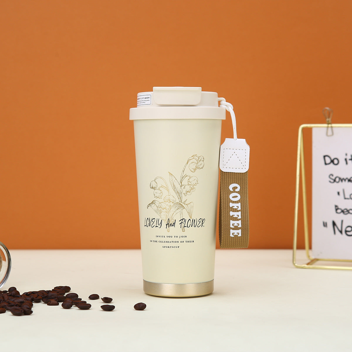 Floral Insulated Tumbler with Straw