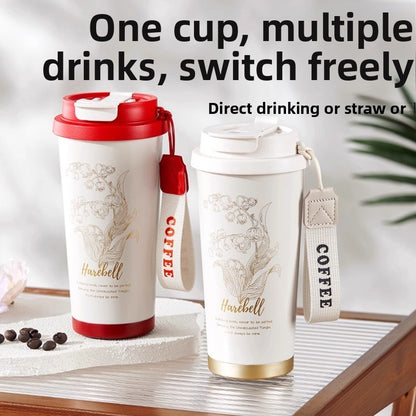 Floral Insulated Tumbler with Straw
